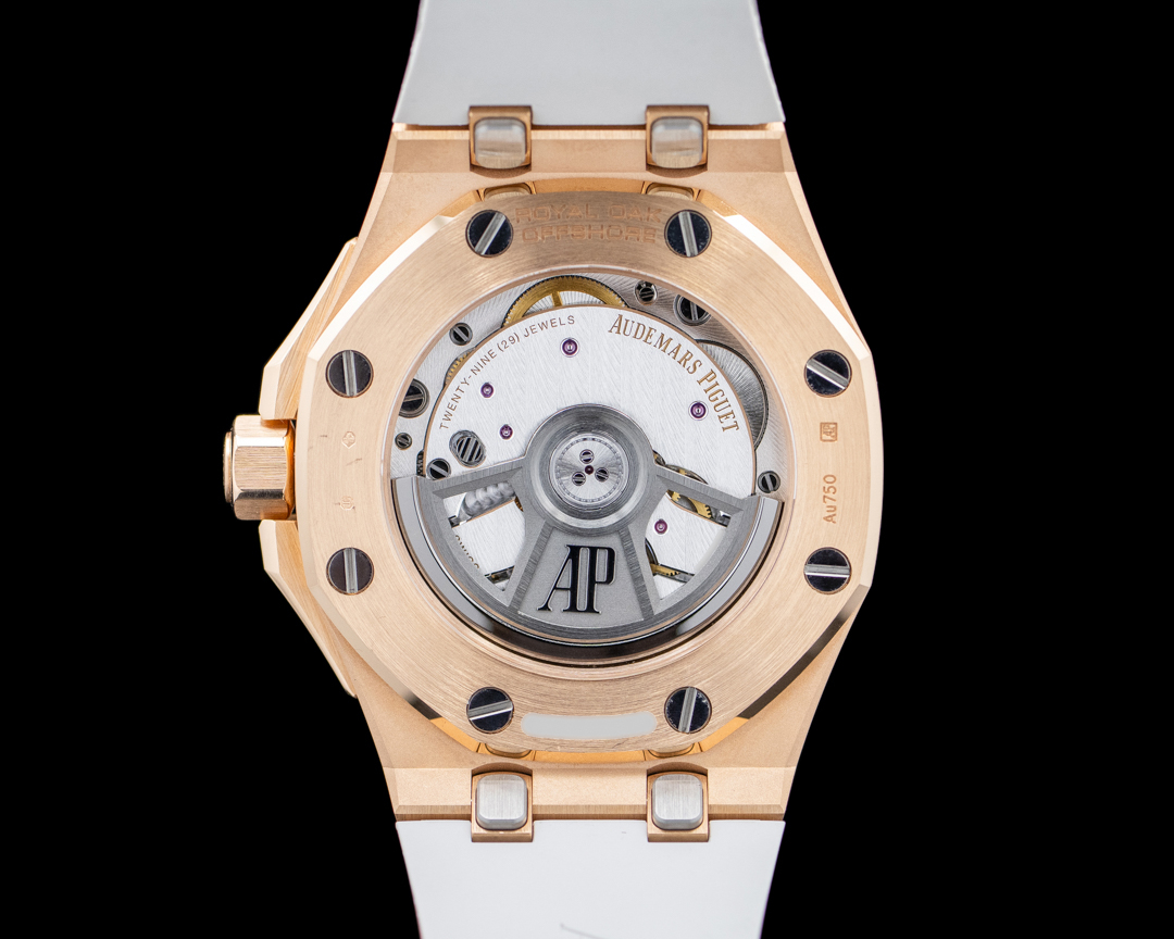 ロイヤル　APクリーム Audemars Piguet Royal Oak Offshore 18K Rose Gold Ivory Dial