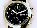 IWC Fliegeruhr Spitfire Doppelchronograph Black Dial Strap Ref. 3713-33