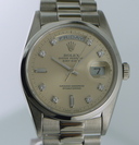 Rolex President Platinum Silver Dial with Diamond Markers Ref. 18206