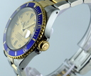 Rolex Submariner 2T Blue Bezel/Gold Serti Dial with Diamonds Ref. 16613