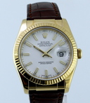 Rolex Datejust YG / Strap White Dial Ref. 116138