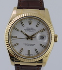 Rolex Datejust YG / Strap White Dial Ref. 116138