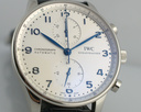 IWC Portugieser Chronograph SS Silver Dial Blue Hands Ref. IW371417