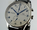 IWC Portugieser Chronograph SS Silver Dial Blue Hands Ref. IW371417