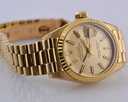 Rolex Ladies Oyster Perpetual Date President 18K YG/YG Champagne Stick 26MM Ref. 69178
