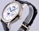 A. Lange and Sohne Saxonia Annual Calendar 18 White Gold Silver Dial 38.5MM Ref. 330.026