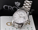Croton 18K Day - Date Silver Diamond Dial Ref. 