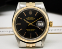 Rolex Vintage Datejust Black Dial SS / 18K Rose Gold Ref. 1601