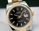 Rolex Datejust Black Dial Index Markers Oyster SS / Rose Gold Ref. 116201