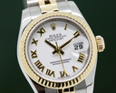 Rolex Lady Datejust White Roman Dial 18K / SS Ref. 179173