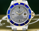 Rolex Submariner 16613 18K / SS Silver Serti Dial NEW OLD STOCK - STICKERS Ref. 16613