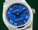 Rolex Oyster Perpetual Ladies Azzurro Blue Roman Numerals Ref. 177200
