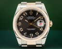 Rolex Datejust Black Concentric Arabic Oyster SS / Rose Gold Ref. 116201