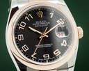 Rolex Datejust Black Concentric Arabic Oyster SS / Rose Gold Ref. 116201
