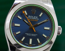 Rolex Milgauss Blue Dial Green Crystal UNWORN Ref. 116400GV