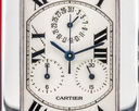 Cartier Tank Americaine Chronograph 18K White Gold / Alligator Ref. W26033L1 