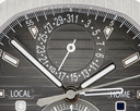 Patek Philippe Nautilus Travel Time Chronograph Grey Dial SS FULL SET Ref. 5990/1A-001