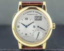 A. Lange and Sohne Lange 1 18K Yellow Gold Blue Hands Silver Dial Ref. 101.022