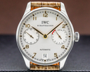IWC Portuguese 7 Day Automatic SS Silver Dial Rose Numerals Ref. IW500114