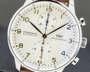 IWC Portuguese Chronograph Silver Dial Gold Numerals SS Ref. IW371401