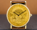 Corum United States $20 Coin YG Manual Winding 18k Tang Buckle FULL SET Ref. 082.355-56