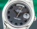 Rolex Platinum Day Date II Black Dial Arabic Numerals RARE Ref. 218206