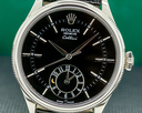 Rolex Cellini Dual Time Black Guilloche 18K White Gold UNWORN Ref. 50529