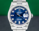 Rolex Day Date President 118206 Platinum Blue Diamond Dial WOW Ref. 118206