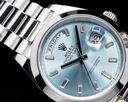 Rolex Day Date 228206 Platinum Glacier Blue Dial DIAMONDS 40MM Ref. 228206