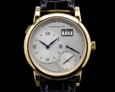 A. Lange and Sohne Lange 1 101.022 18K Yellow Gold Blue Hands Silver Dial + Deployant Ref. 101.022