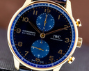 IWC Portuguese Chronograph 18k Rose Gold Blue Dial Boutique Edition Ref. IW371614