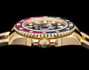 Rolex GMT Master II 116748SARU Yellow Gold Sapphire / Ruby Bezel FULL SET 2019 Ref. 116748SARU 