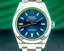 Rolex Milgauss 116400 SS Blue Dial Green Crystal 2021 UNWORN Ref. 116400
