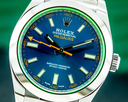 Rolex Milgauss 116400 SS Blue Dial Green Crystal 2021 UNWORN Ref. 116400