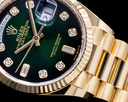 Rolex Day Date President 128238 Green Ombre Fume Diamond Dial 2022 Ref. 128238