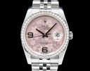 Rolex Datejust Pink Floral Motif Dial Diamond Bezel SS Ref. 116244